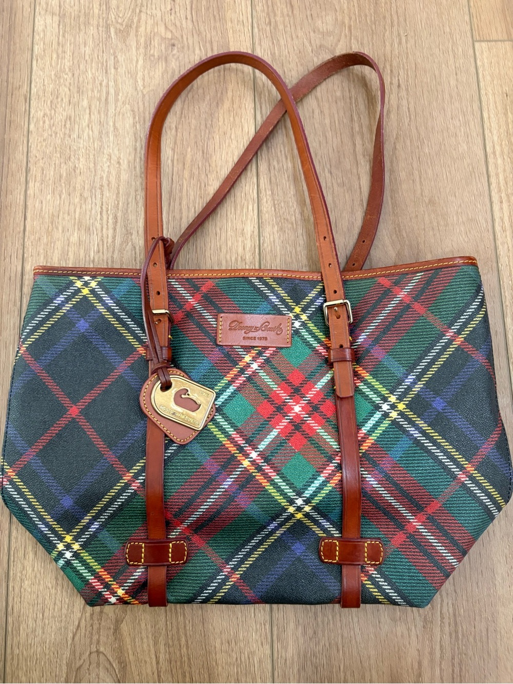 Dooney & Bourke Windsor Tartan plaid shopper tote vintage